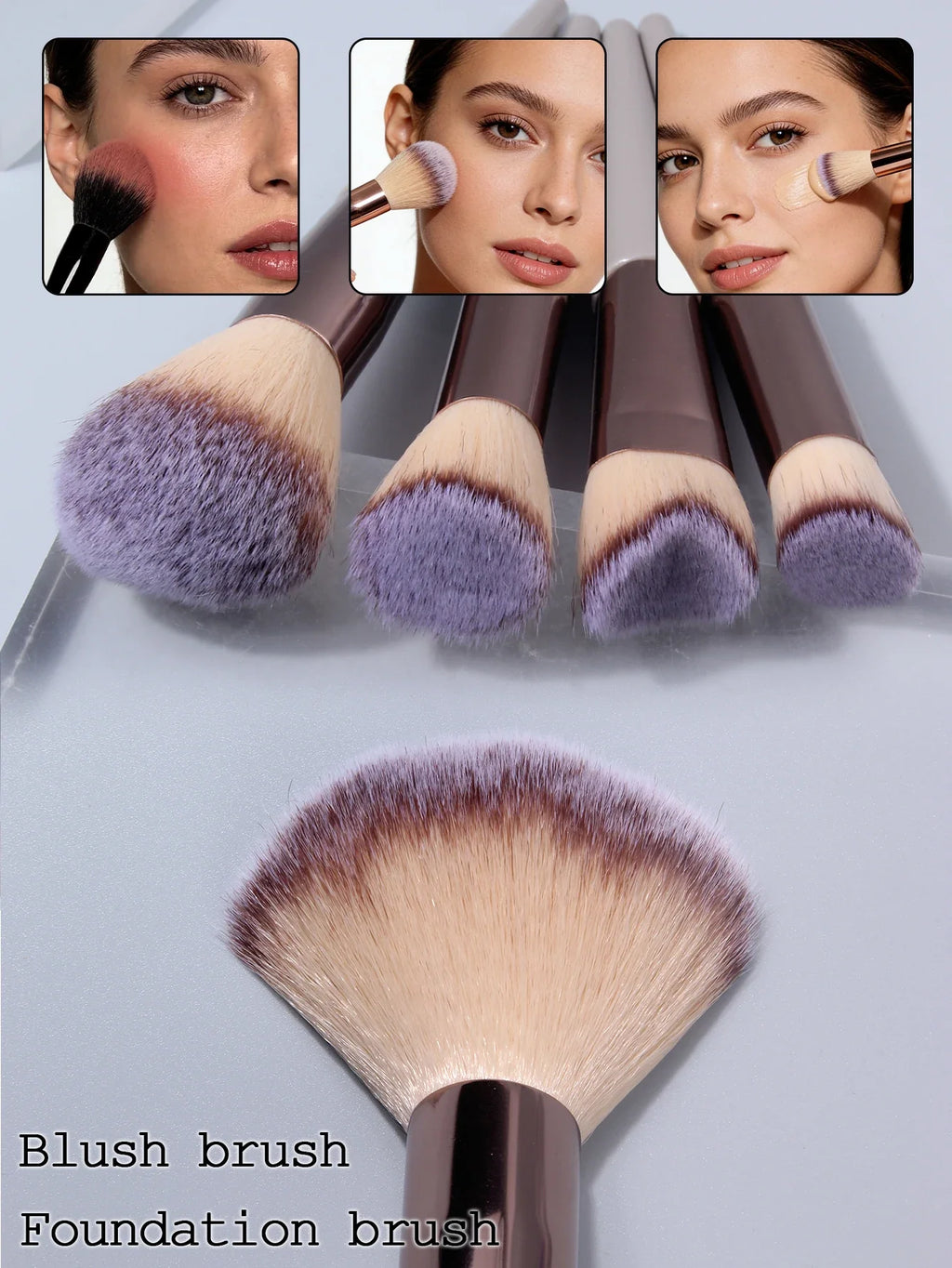 34-Piece Makeup Brush Set with Beauty Egg & Powder Puffs