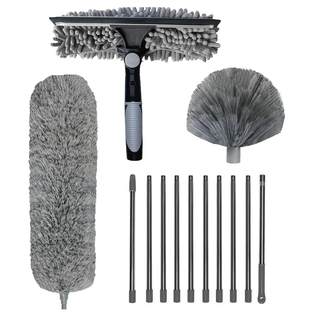 2-in-1 Telescopic Ceiling Duster & Window Cleaning Brush Kit
