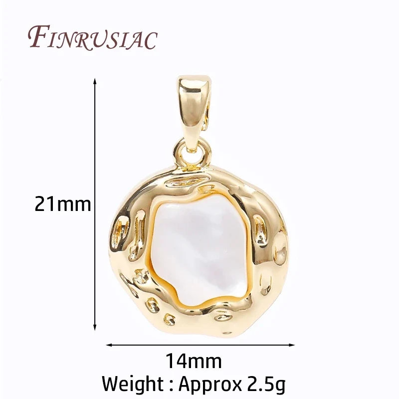 18K Gold Plated Shell Geometry Charm Pendants | DIY Jewelry