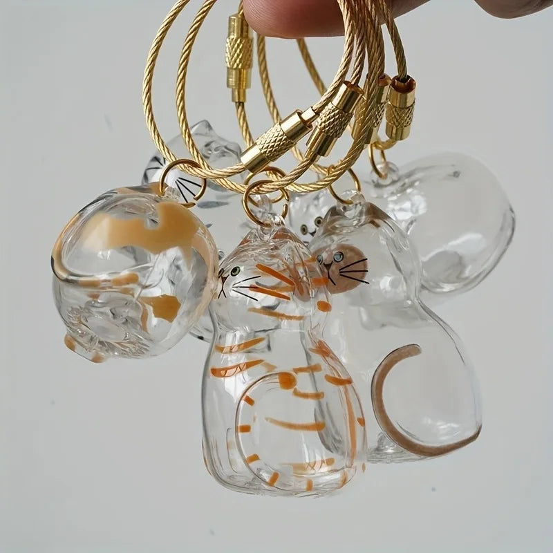3/6PCS Pet Fur Keepsake Capsule Resin Charm Keychain Pendant