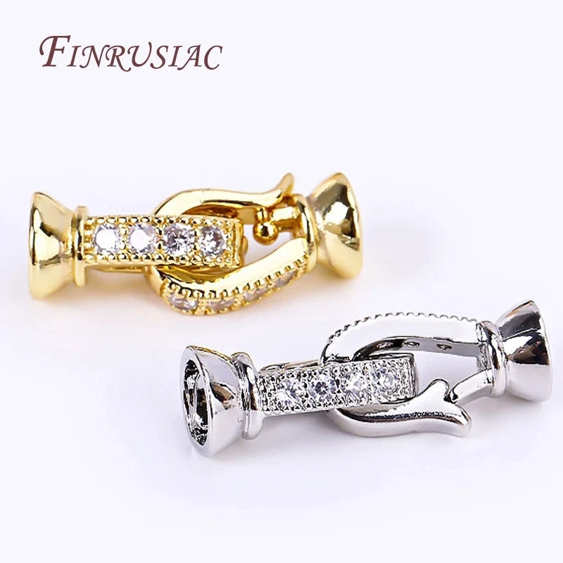 18K Gold Plated Zircon Necklace Clasp – DIY Jewelry Findings