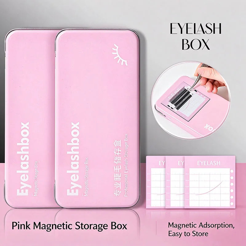 Magnetic Eyelash Extension Storage Box with 6 Lash Tiles
