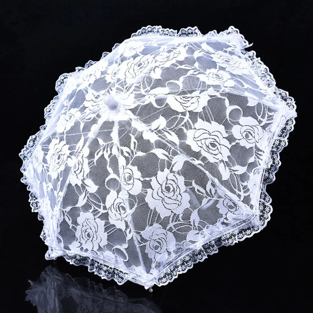 Vintage Lace Wedding Umbrella Mini Bridal Parasol Stage Prop