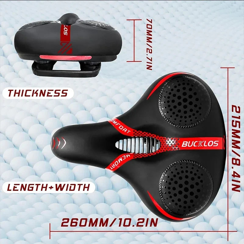 BUCKLOS Wide Ergonomic Bike Saddle – MTB Seat Cushion