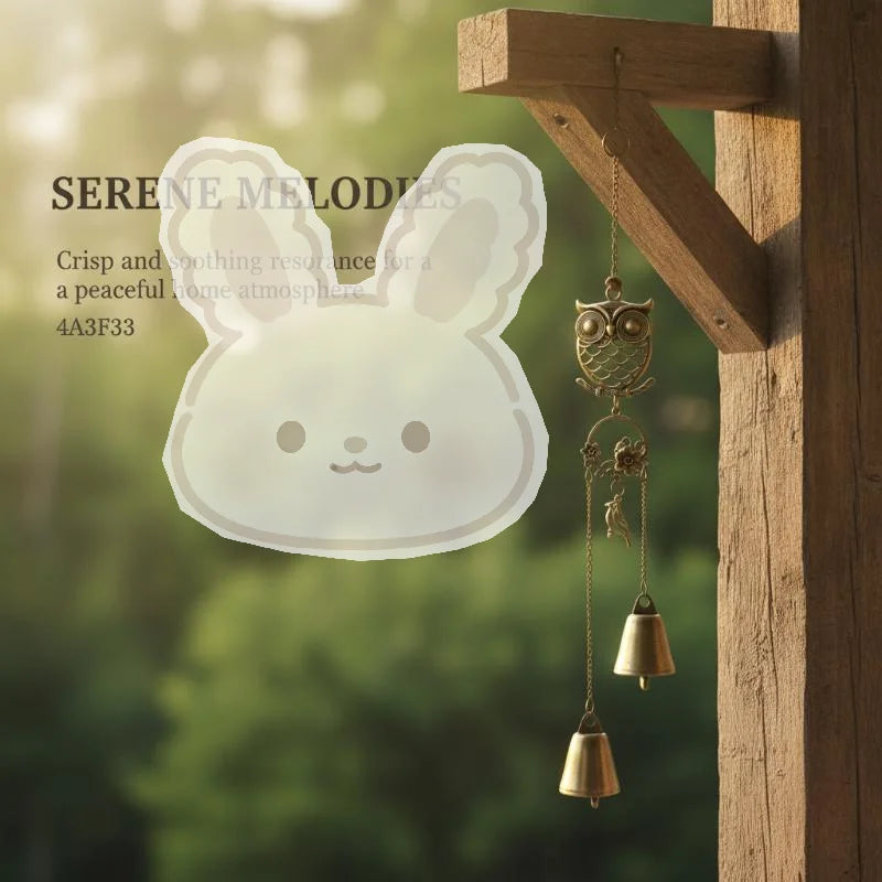 Owl Wind Chime Metal Double Bell Hanging Decor – Garden & Patio