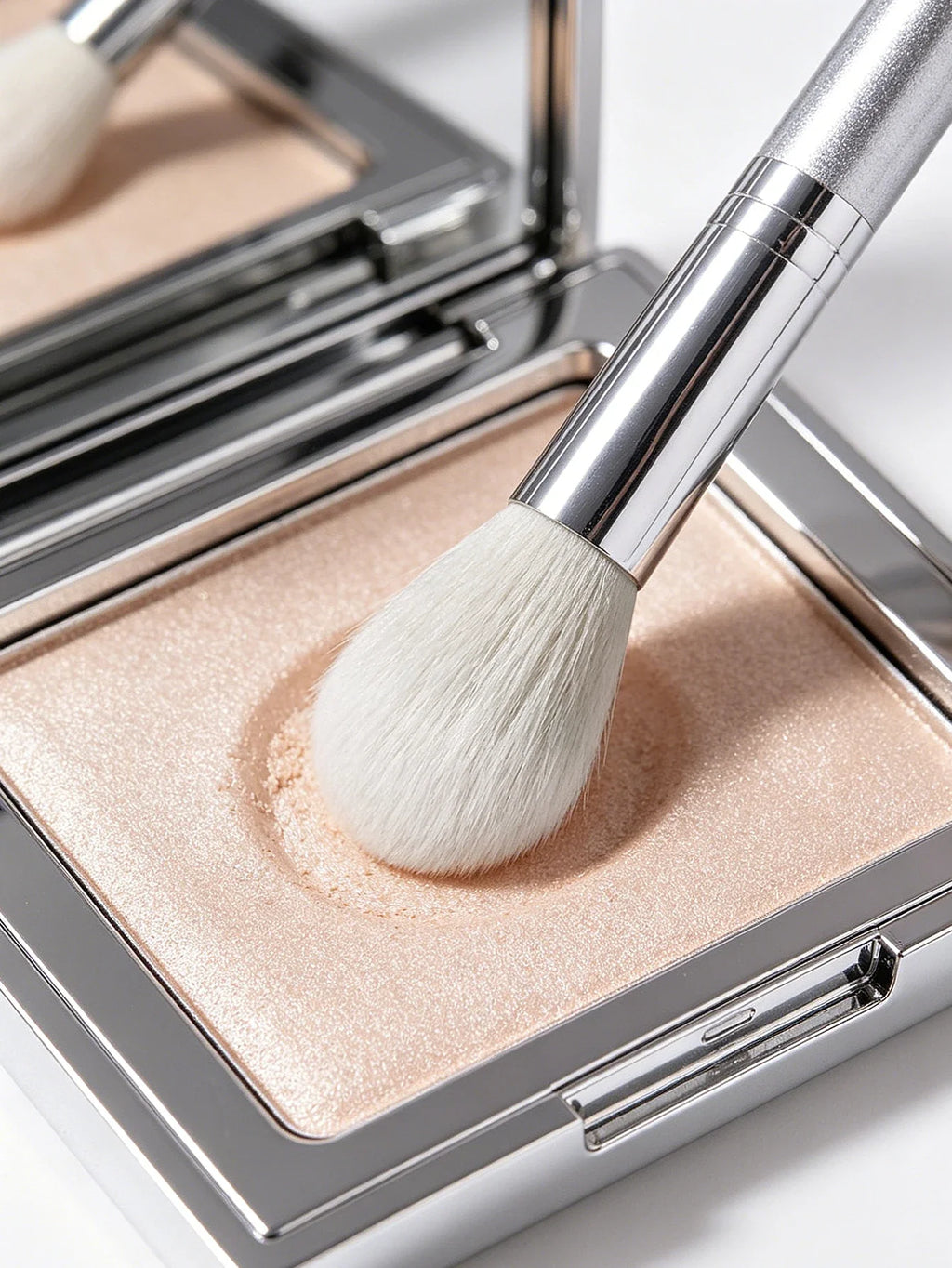 Blush & Highlight Makeup Brush – Soft Fiber, Wooden Handle