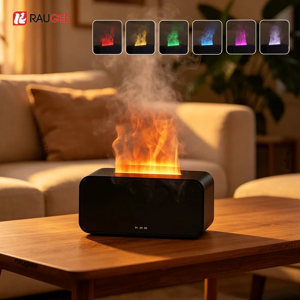 Flame Aroma Diffuser USB – 7-Color LED Essential Oil Diffuser