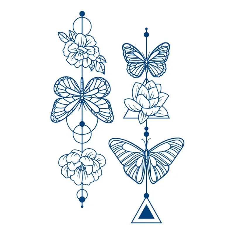 Blue Snake Temporary Tattoo Sticker – Waterproof Body Art