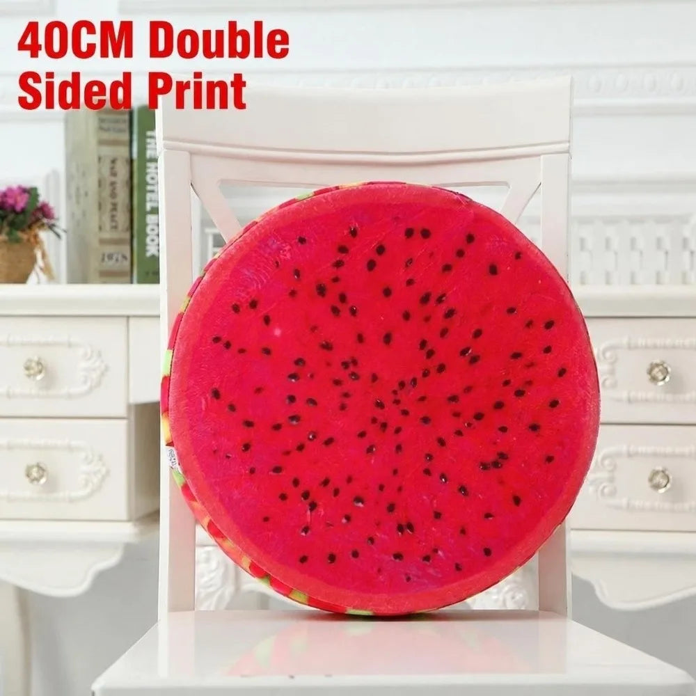 Round Fruit Slice Plush Pillow – Cute Sofa Seat Cushion Decor