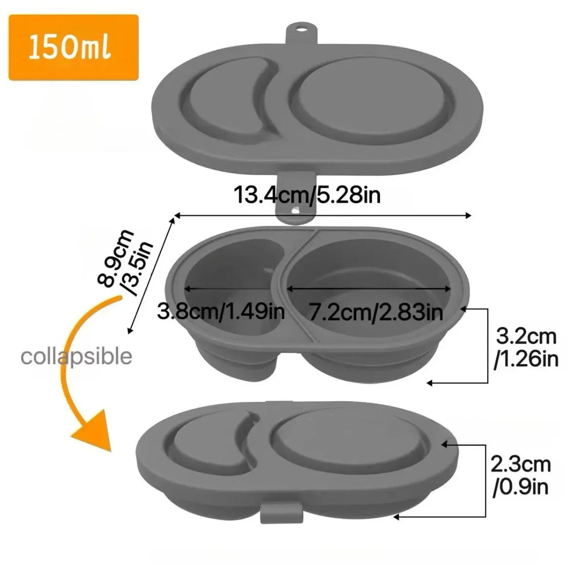 Silicone Dual Compartment Snack Box – Leakproof & Reusable