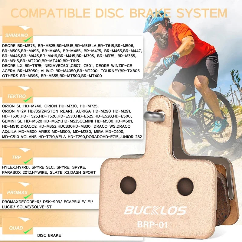 BUCKLOS Sintered Disc Brake Pads MTB B01S B05S Shimano Fit
