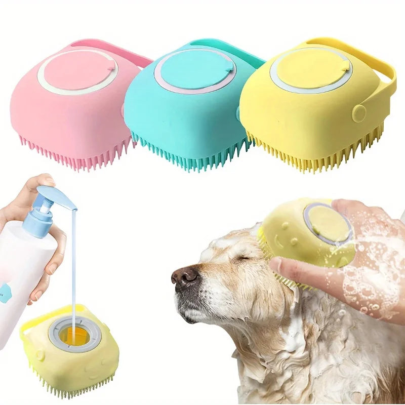 Silicone Pet Bath Massage Glove – Dog & Cat Grooming Brush