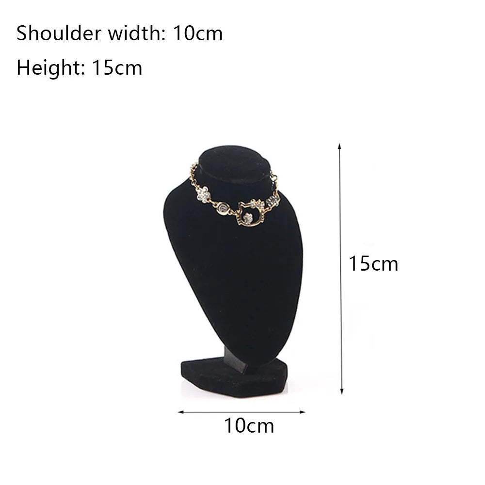Velvet Jewelry Display Stand Necklace Bust Holder Organizer Rack