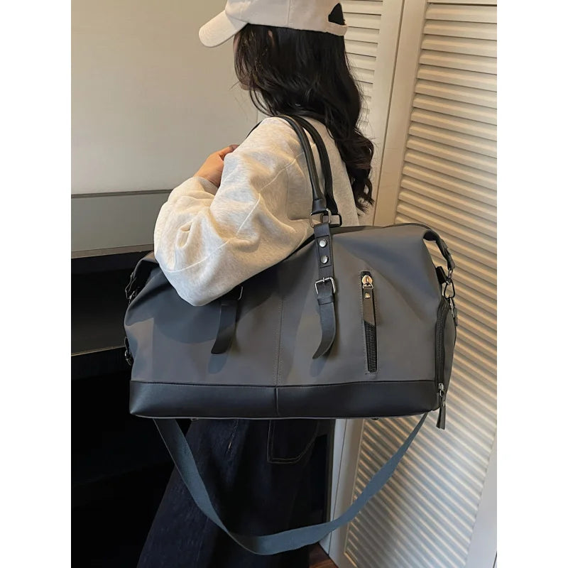Large-Capacity PU Travel Duffle Bag – Lightweight Weekend Bag