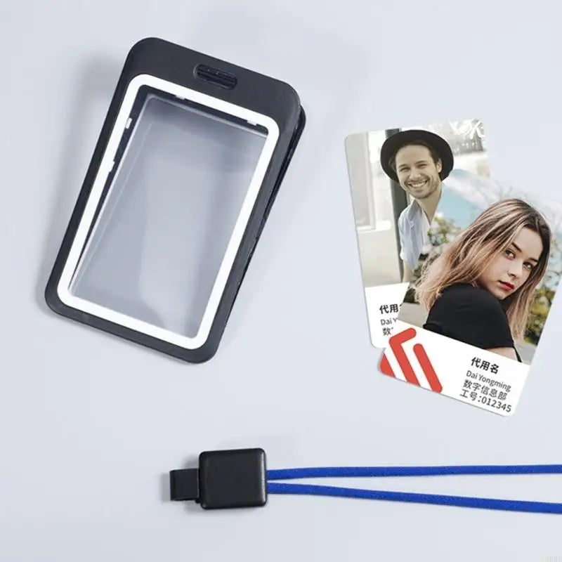 Retractable Lanyard & Clear Card Holder Badge Reel Set