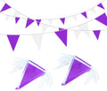 32Ft Purple & White Triangle Pennant Bunting Banner | Party Decor