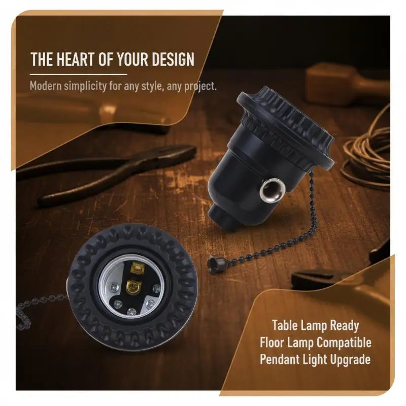 Pull Chain Switch E26 E27 Lamp Socket Adapter | DIY Lighting