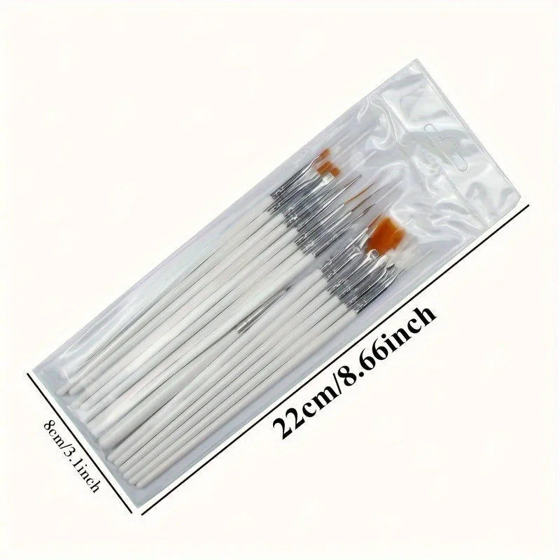 15pc Fine Detail Paint Brush Set – Acrylic, Oil & Watercolor