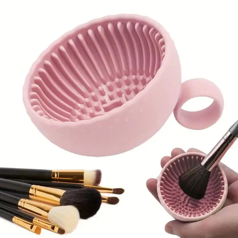 Silicone Makeup Brush Cleaner Scrubber & Bowl | QuickClean