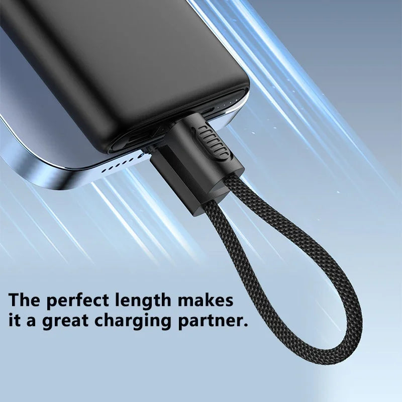 PD 60W Short USB-C Fast Charging Cable 18cm – iPhone & Android