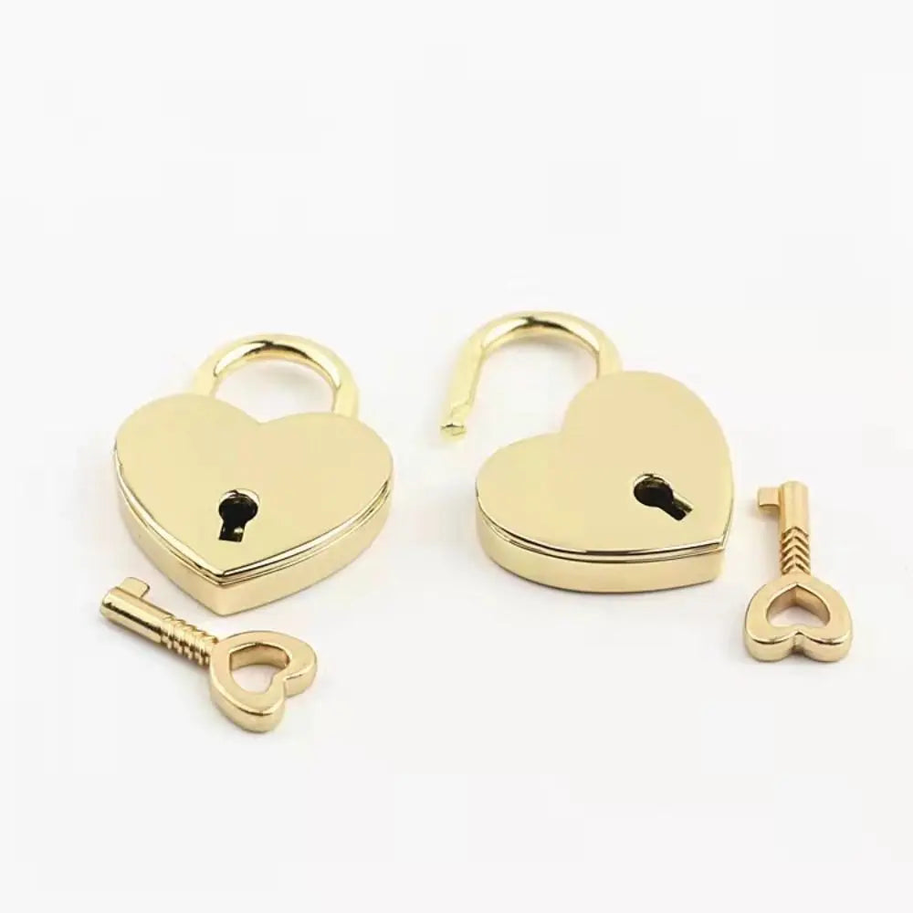 Vintage Heart Shape Mini Padlock – Antique Style Jewelry Box Lock
