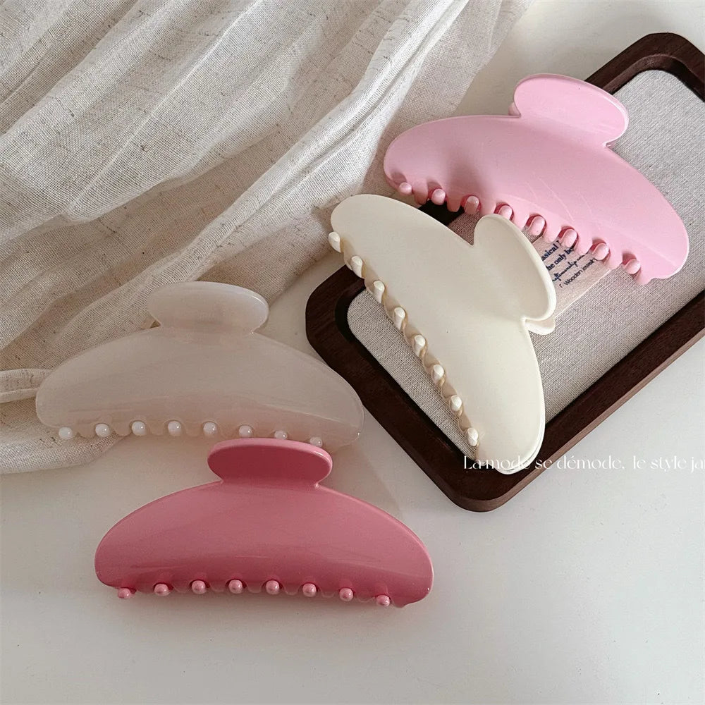 Large Acrylic Hair Claw Clip – French Semicircle Shark Clip