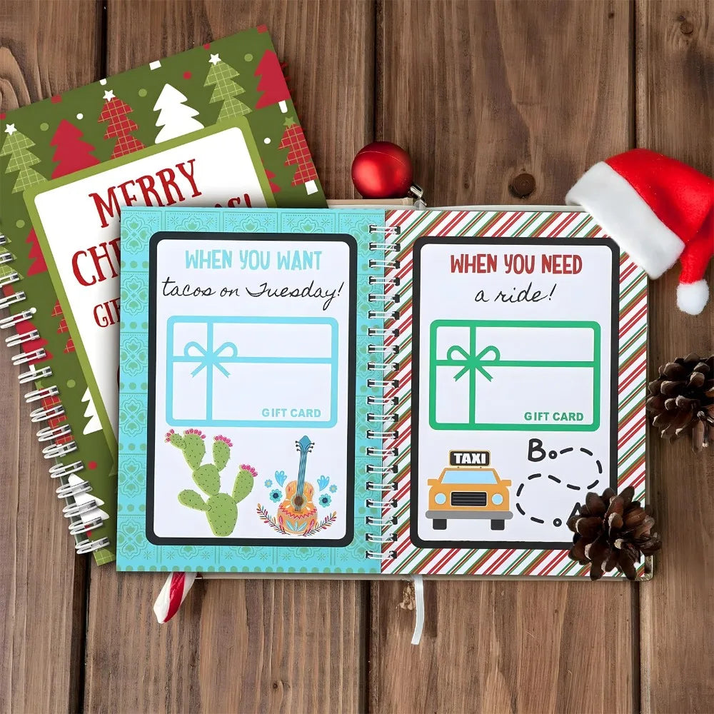 Spiral-Bound Christmas Gift Card Book – DIY Multicolor Paper