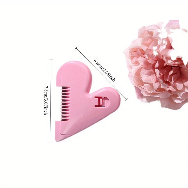 Pink Heart Double-Sided Hair Thinning Comb & Cutting Blade