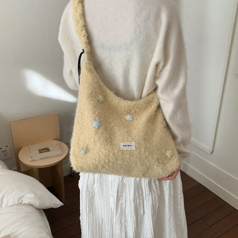 Women's Large Fluffy Tote Crossbody Shoulder Bag | Nixie
