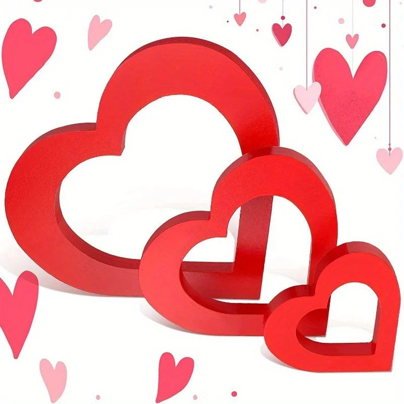 3Pcs White Heart Shaped PVC Decorations – Minimalist Décor