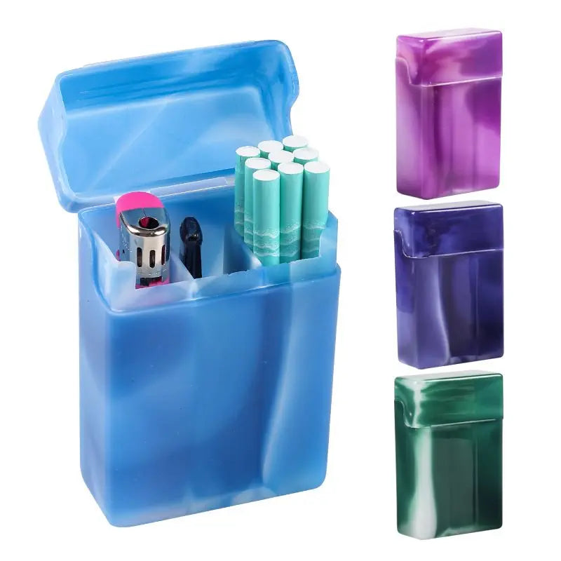 Portable Plastic Cigarette Case with Compartments | Random Color