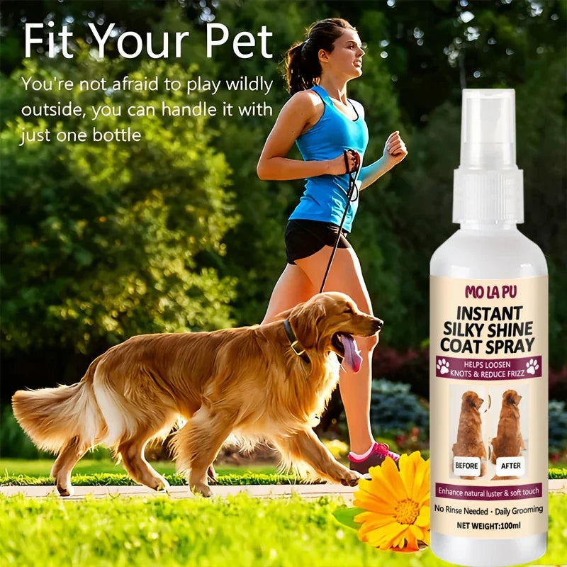 10-in-1 Dog Long Hair Grooming Spray – Detangle & Shine