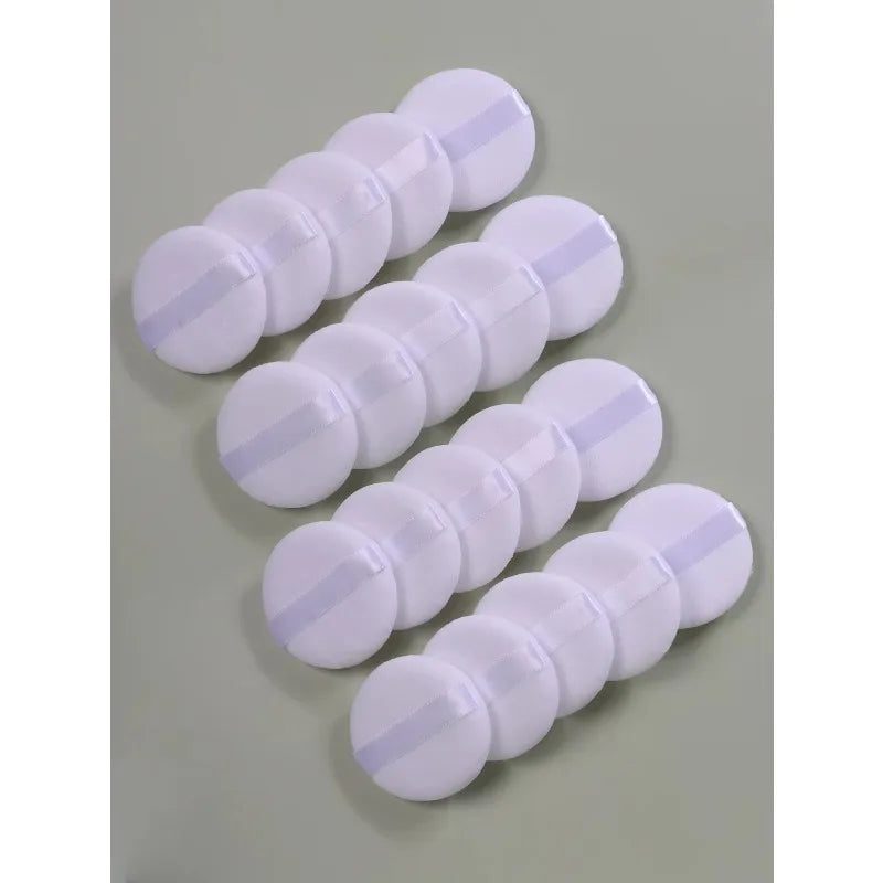Round White Powder Puffs for Setting & Base Makeup – 2 to 20 Pcs