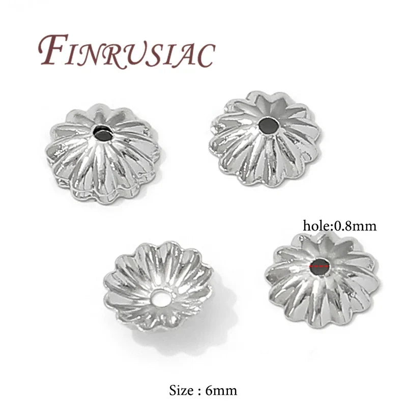 50Pcs 18K Gold Plated 6mm Flower Bead Caps for Jewelry Making