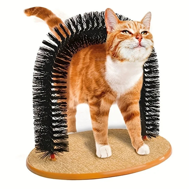 Cat Arch Self-Grooming Brush & Scratching Pad – Interactive Toy