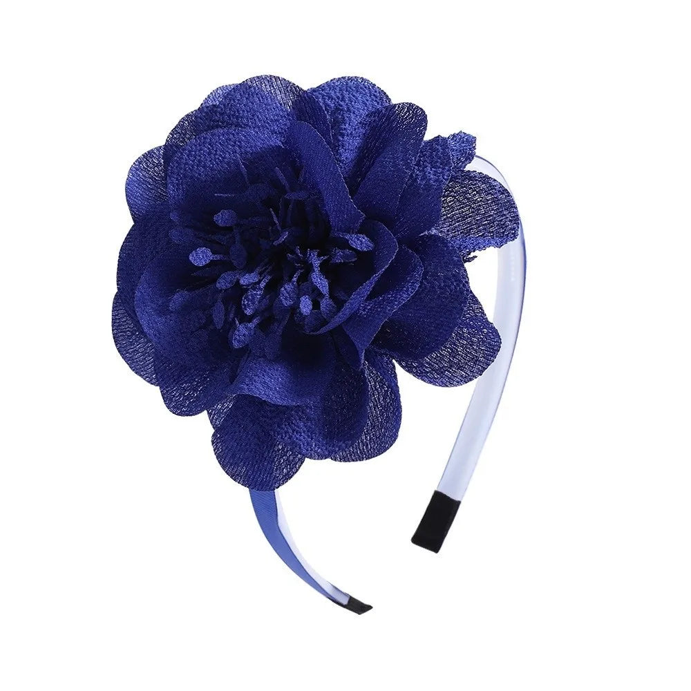 Girls Big Flower Crown Headband – Princess Grosgrain Hairband