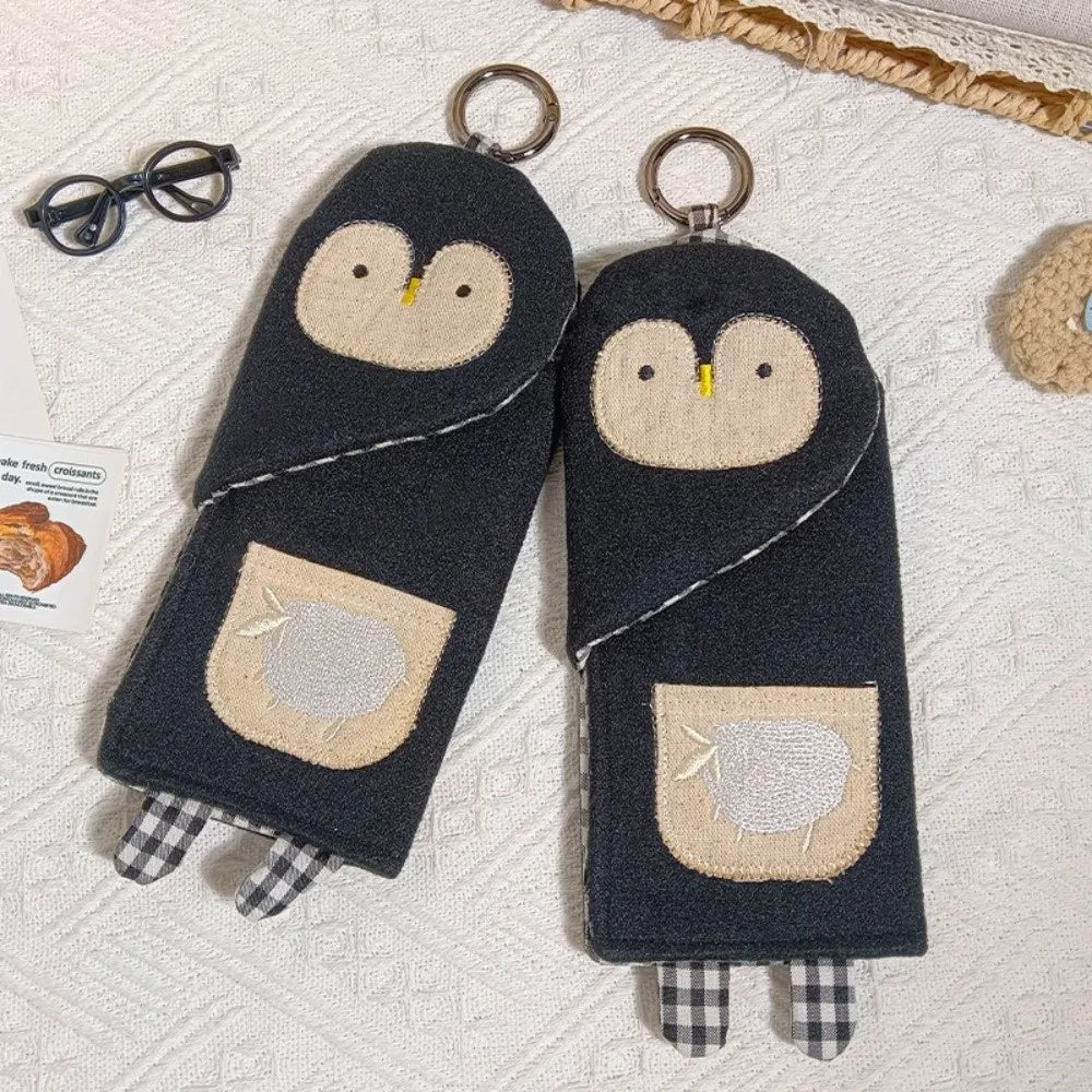 Penguin Glasses Case with Key Ring – Cute Eyeglass Pouch