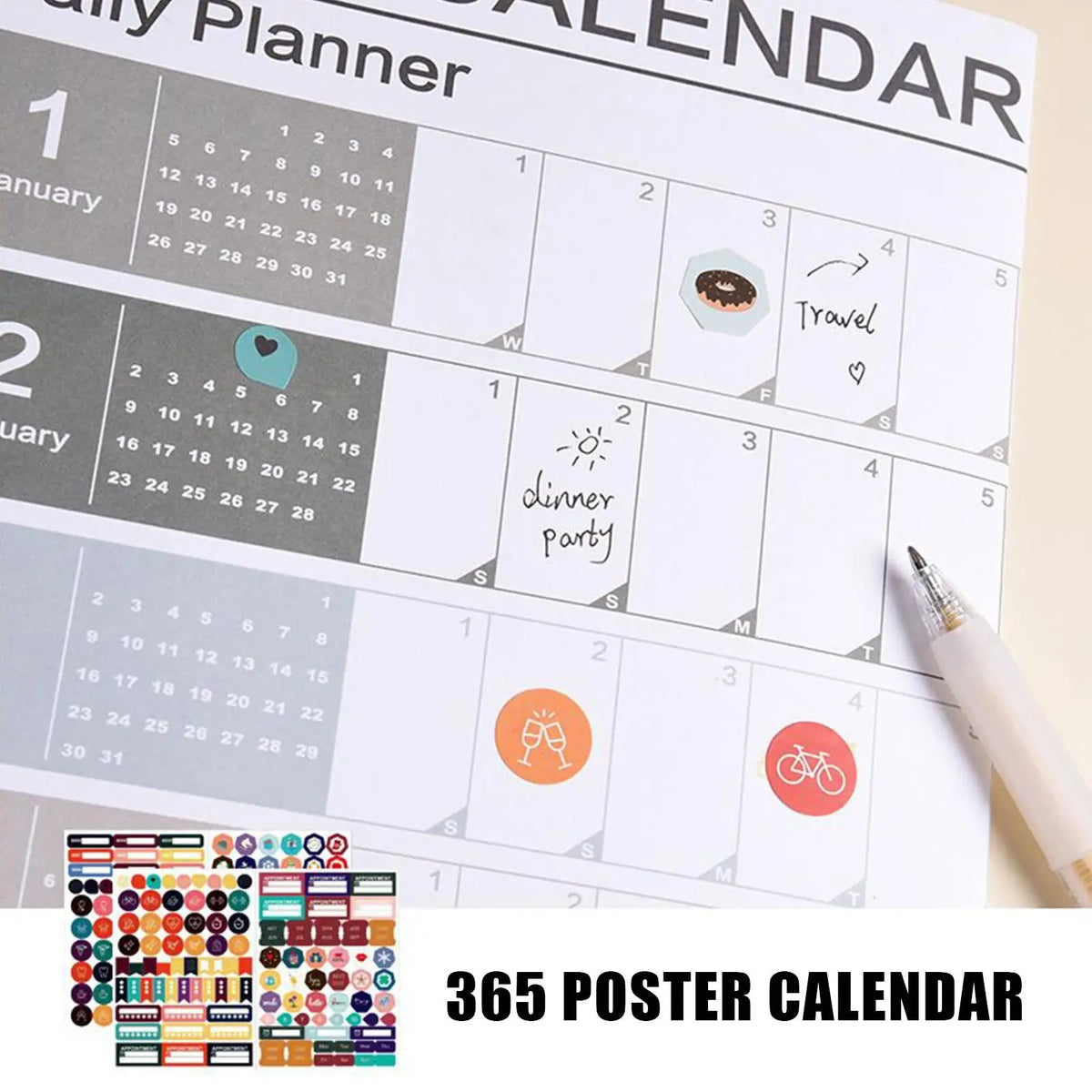 2026 Wall Calendar – 12 Month Folded Poster Planner