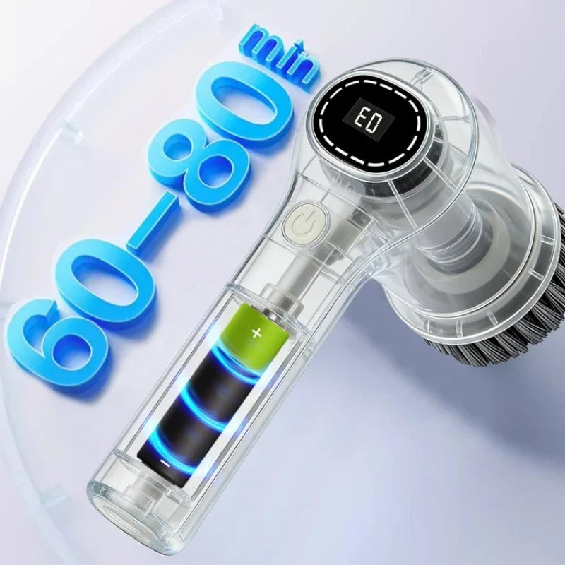 Cordless Electric Spin Scrubber with Replaceable Brush Heads