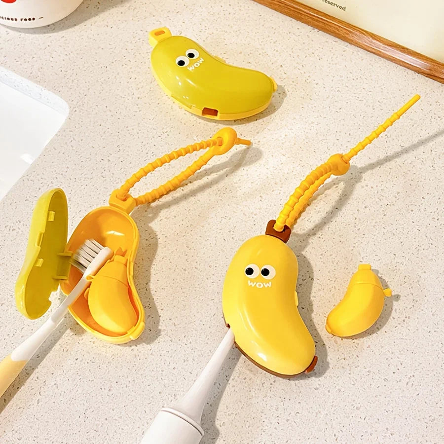 2-in-1 Banana Toothbrush Holder Dustproof Travel Case