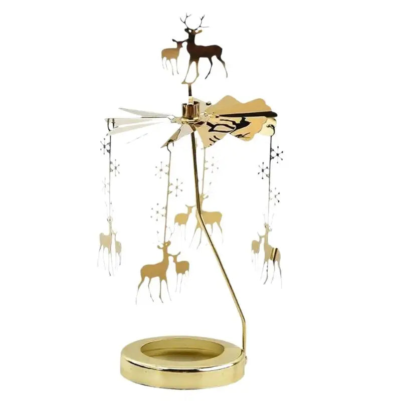 Heat-Powered Rotating Carousel Candle Holder | Stainless Steel