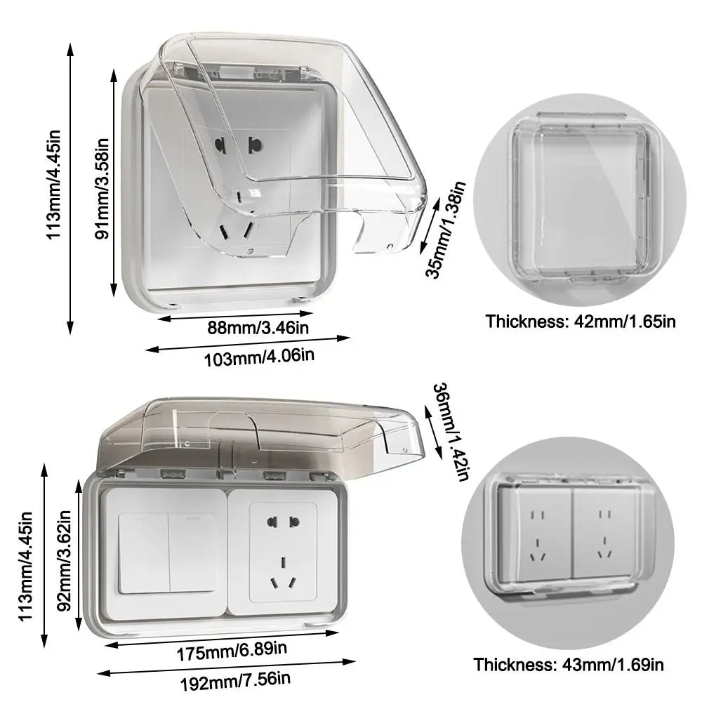 Waterproof 86 Type Outlet Switch Cover Box | Splash-Proof