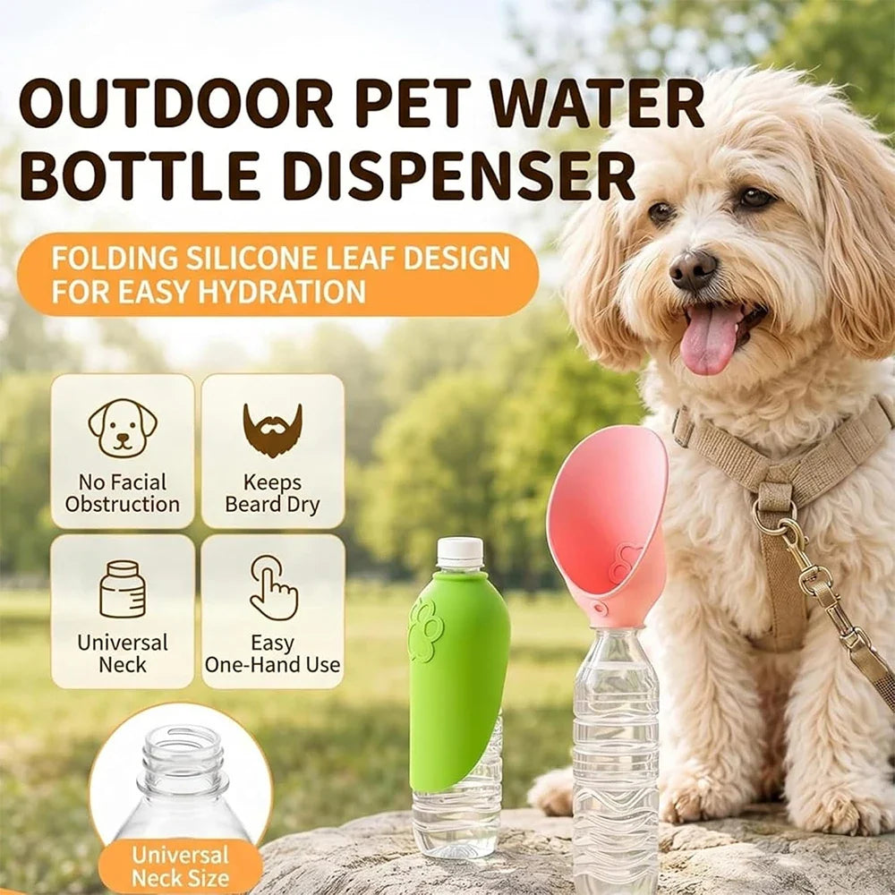 Portable Dog Water Bottle Adapter – Foldable Silicone Pet Bowl