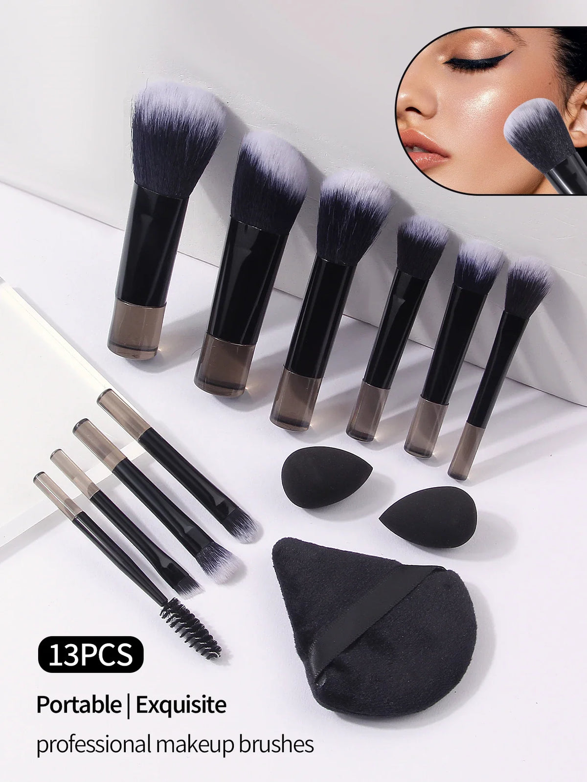13-Piece Makeup Brush Set – Foundation, Eyeshadow & Blush