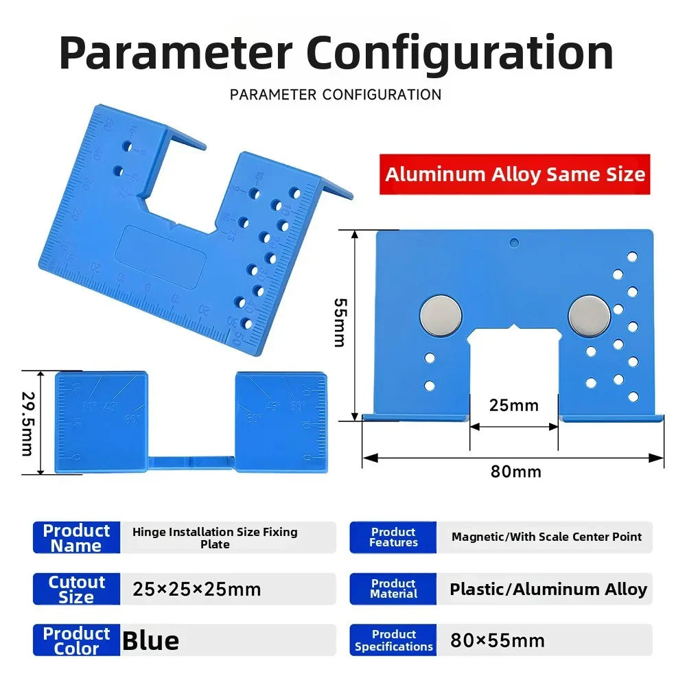 Magnetic Hinge Fixing Plate Tool – Cabinet & Door Install
