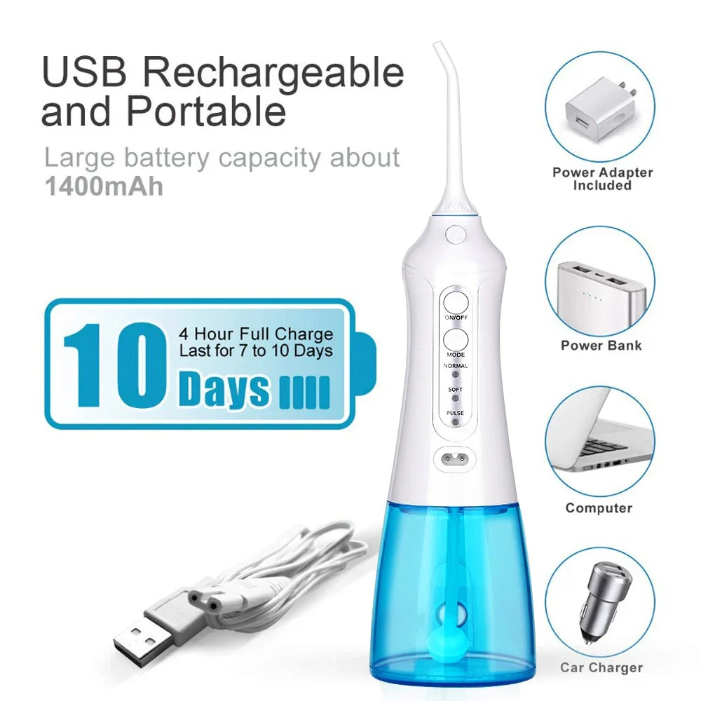 DUTRIEUX 300ml Rechargeable Water Flosser – IPX7 Waterproof