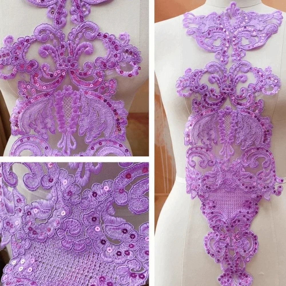 Large Sequin Embroidery Flower Patch – Dance Costume Appliqué