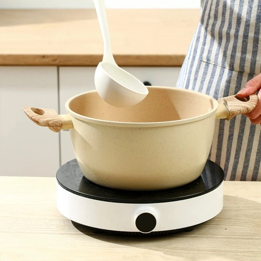 Nonstick Aluminum Stock Pot with Lid & Stay-Cool Handle