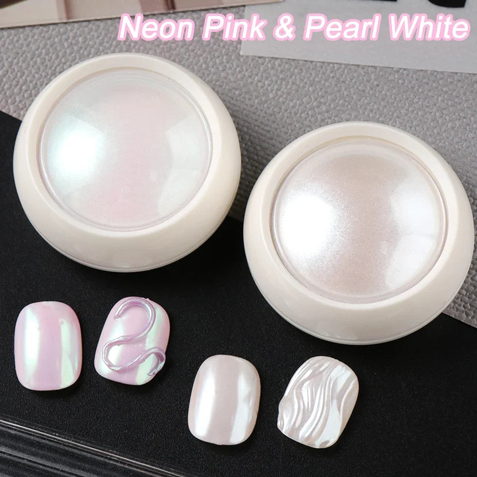 Mermaid Chrome Nail Powder – Aurora Mirror Pigment Set 2 Boxes