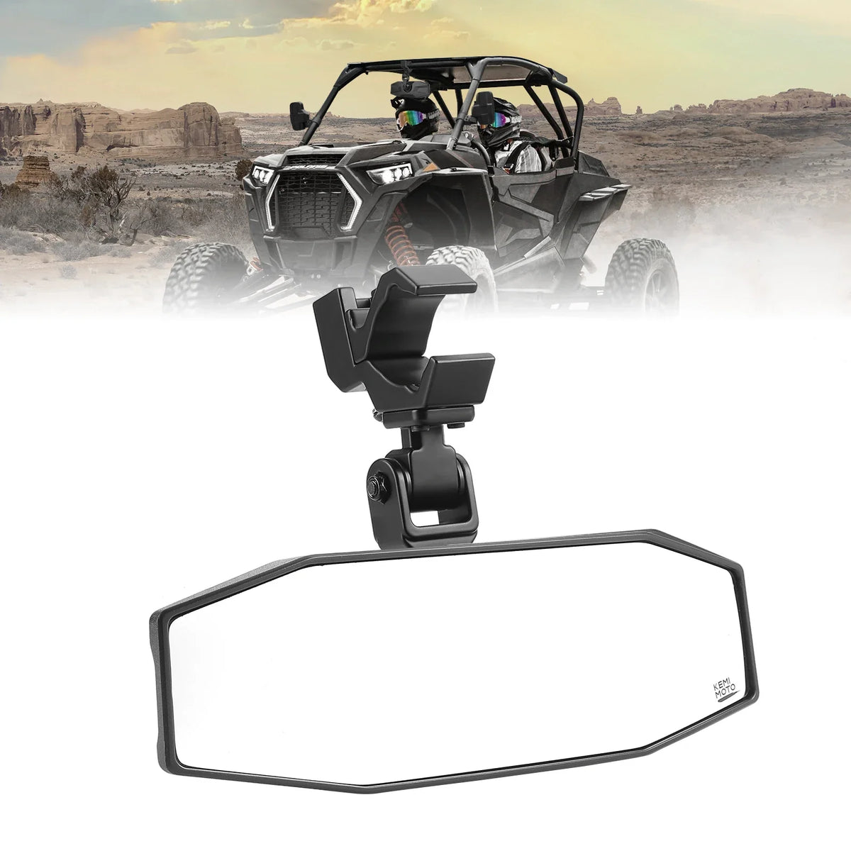 UTV Center Mirror Adjustable Clamp for 1.5"–2" Roll Cage